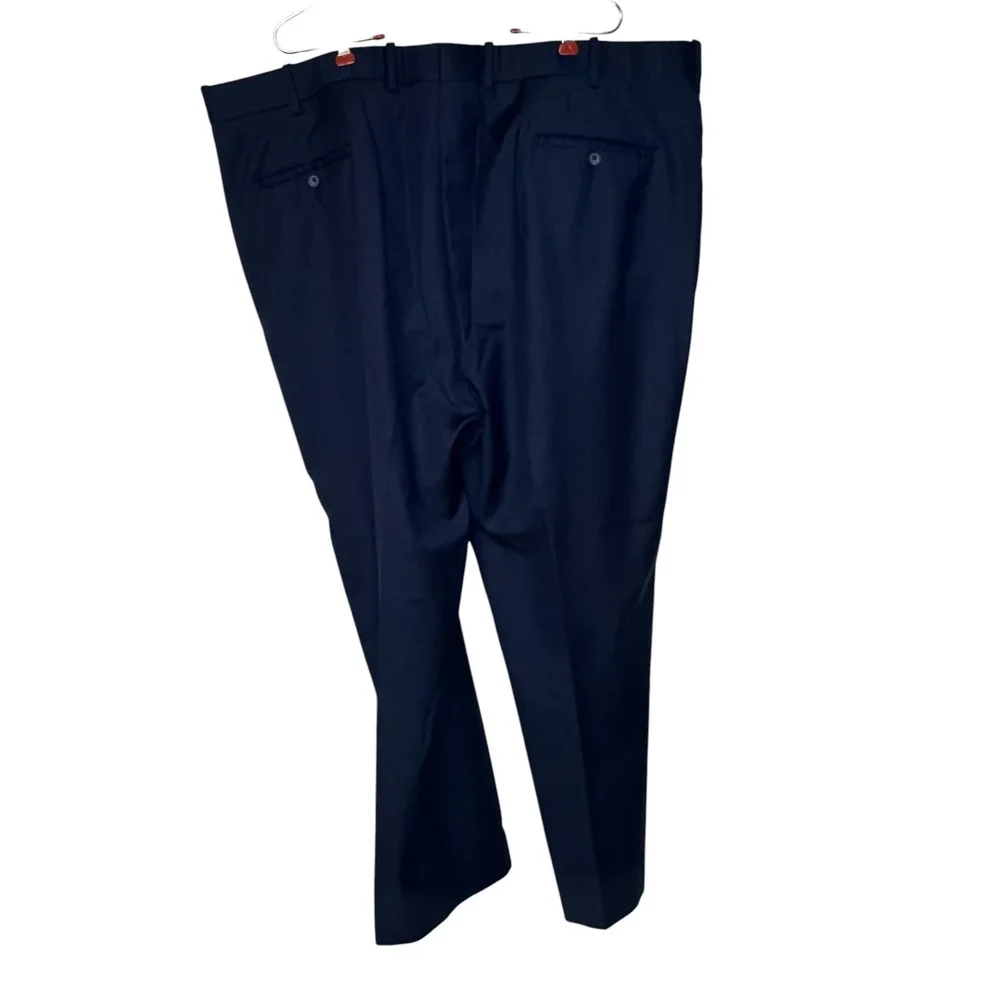 Coppley Mens Dress Pants Vintage 100% Wool Pleated Lined Old Money Navy Size 50